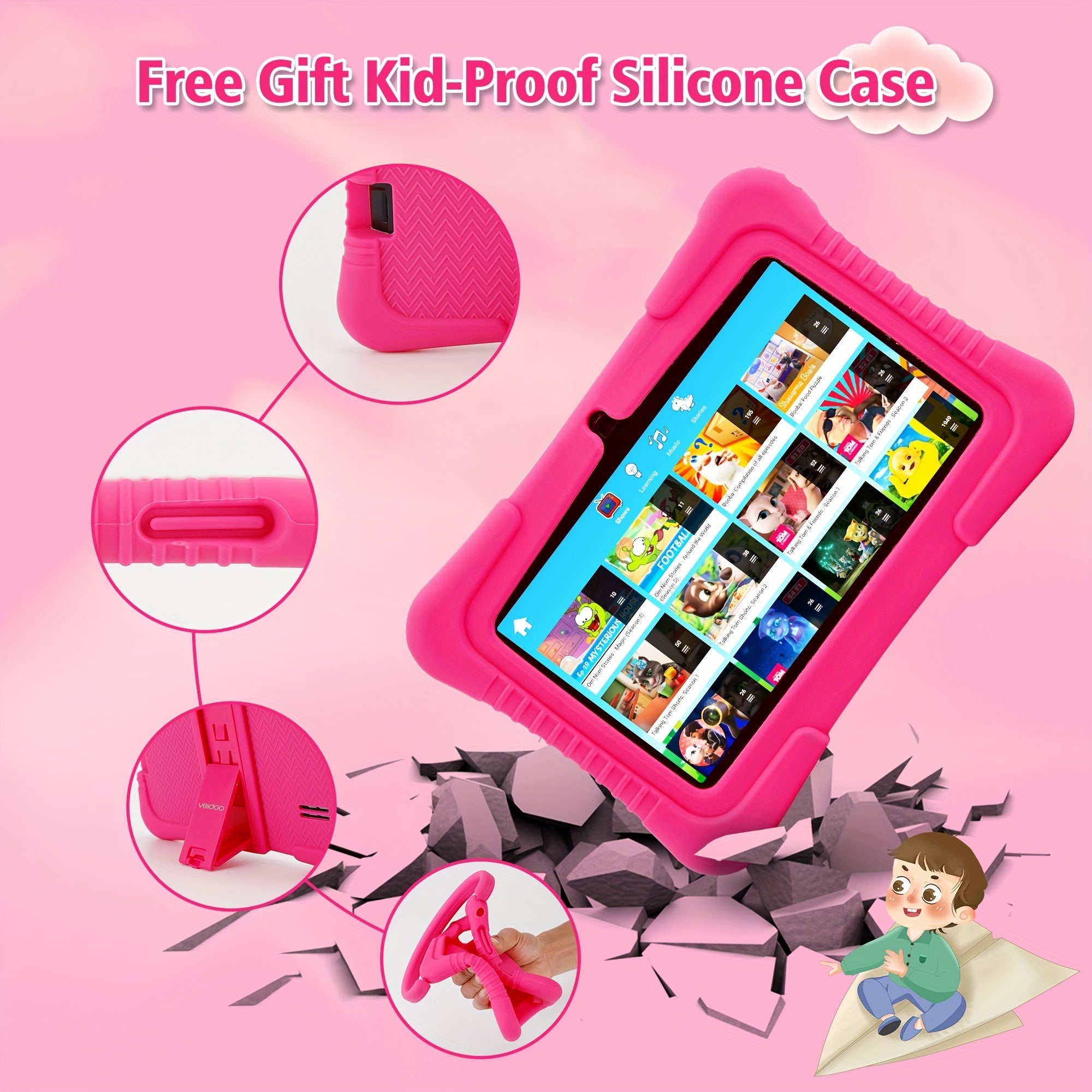 Tablette Enfant 7'' Android | 2GB RAM, 32GB ROM, Écran Protecteur, WiFi, Double Caméra, Jeux, Contrôle Parental | Cadeau Idéal Noël & Halloween King of Toys