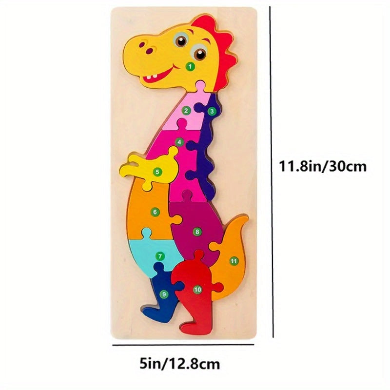 Puzzle Éducatif d'Animaux pour Enfants | Puzzle d'Apprentissage en Bois avec Boucles - Pour Enfants de 3 à 6 Ans King of Toys