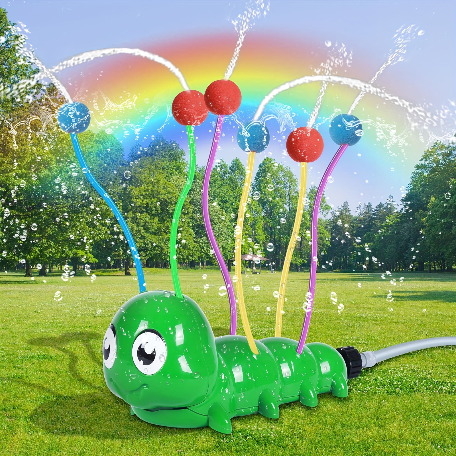 Jouet à Jets d’Eau avec 6 Tuyaux – Arroseur d’Extérieur Automatique pour Garçons et Filles dès 3 Ans | Idéal pour le Jardin en Été, en Plastique Résistant