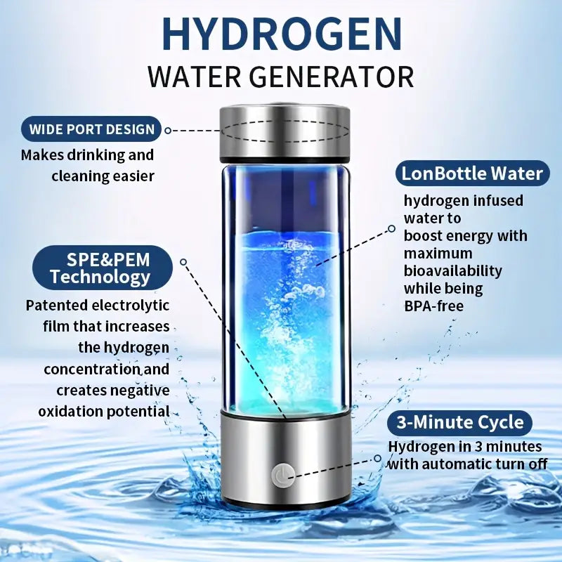 Portable Hydrogen Water Maker l Hydrogen Water Bottle Generator with SPE PEM Technology Speelgoed Koning