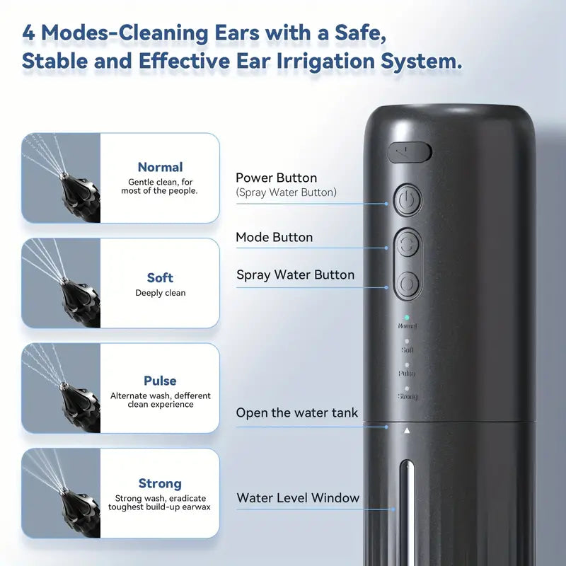 CleanPro l Écouteur pour Cire d'Oreille & Nettoyeur d'Oreilles l Électrique & Étanche + 10 Accessoires Speelgoed Koning
