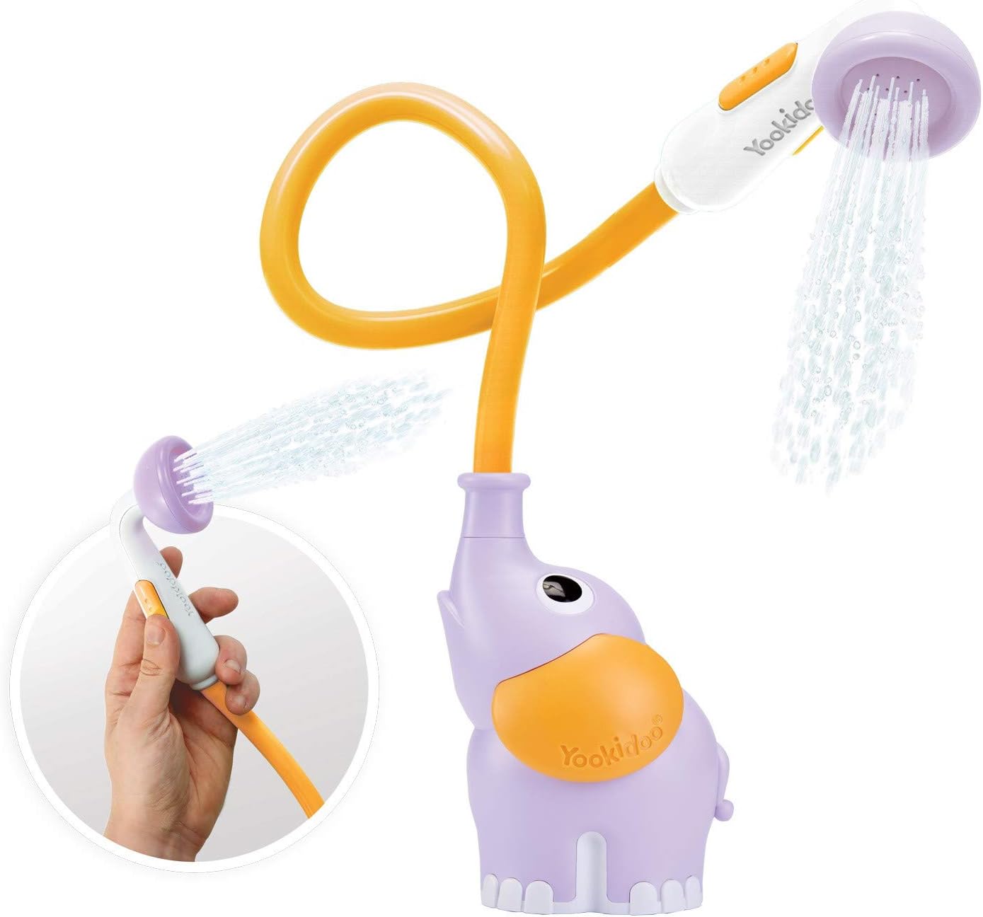 Pomme de Douche Éléphant Yookidoo pour Bébé - Jouet de Bain à Pompe d'Eau Interactif pour Nouveau-Né et Tout-Petit