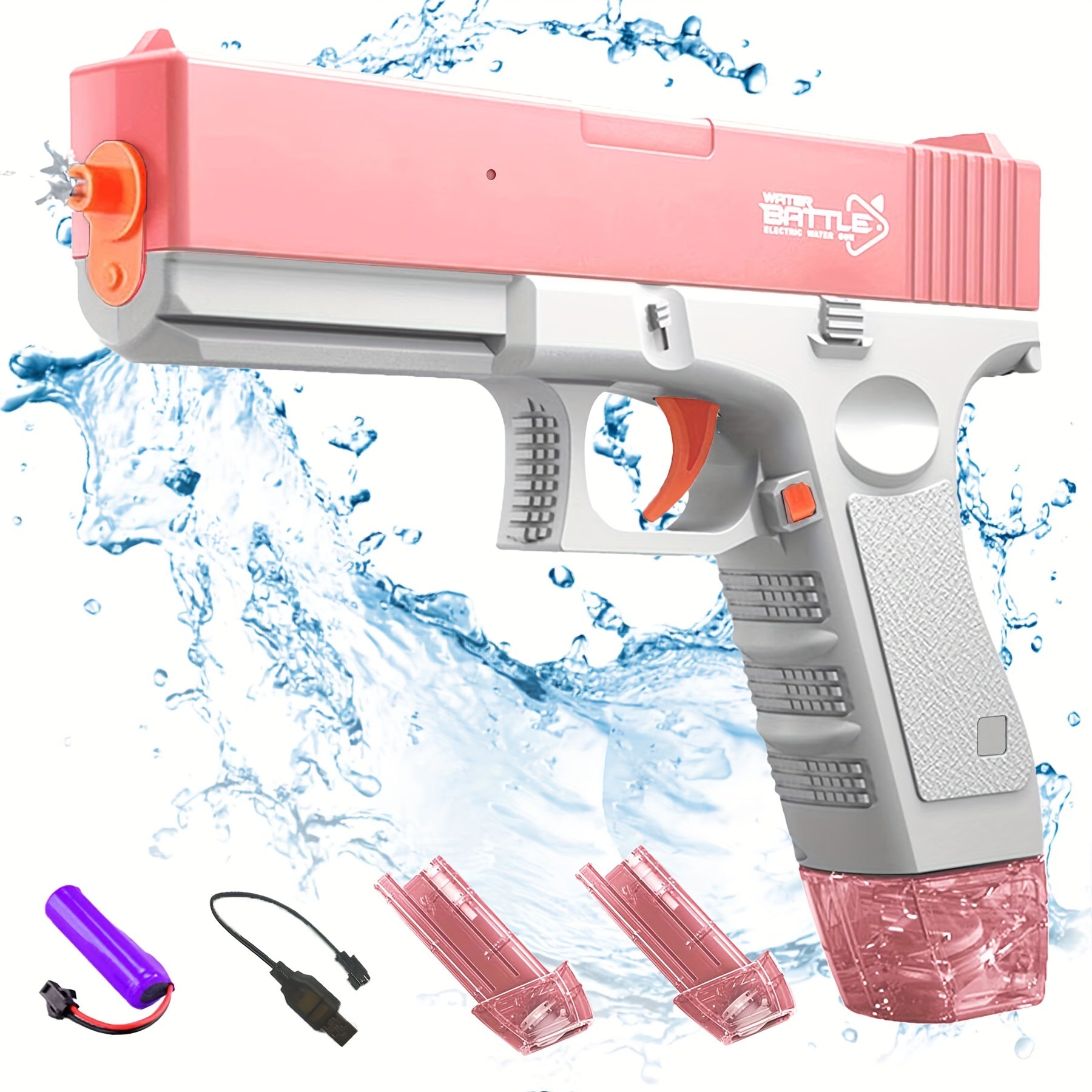 Pistolet à Eau Électrique | Rechargeable avec Grand Réservoir, Jouet d'Eau pour Enfants King of Toys