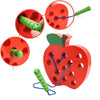 Jouet Montessori en Bois | Jeu de Lacer Pomme en Bois | Développement des Compétences Motrices pour Enfants 3-5 Ans King of Toys