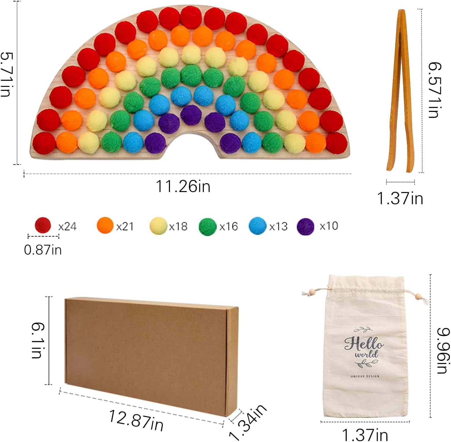 Jeu de Perles et Planche en Bois Montessori | Jouet éducatif pour tout-petits | Tri des couleurs et comptage | Développement de la motricité fine