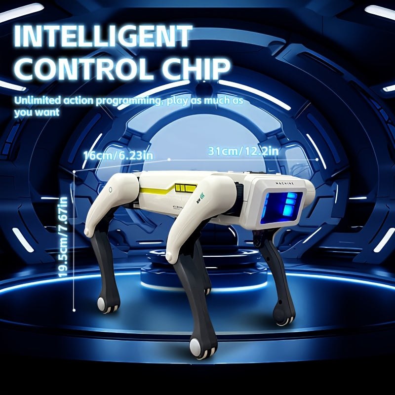 Robot Chien Intelligent AI | Mignon Compagnon AI, Commandes Vocales Programmables, Technologie Noire, Déverrouiller les futurs compagnons de jeu