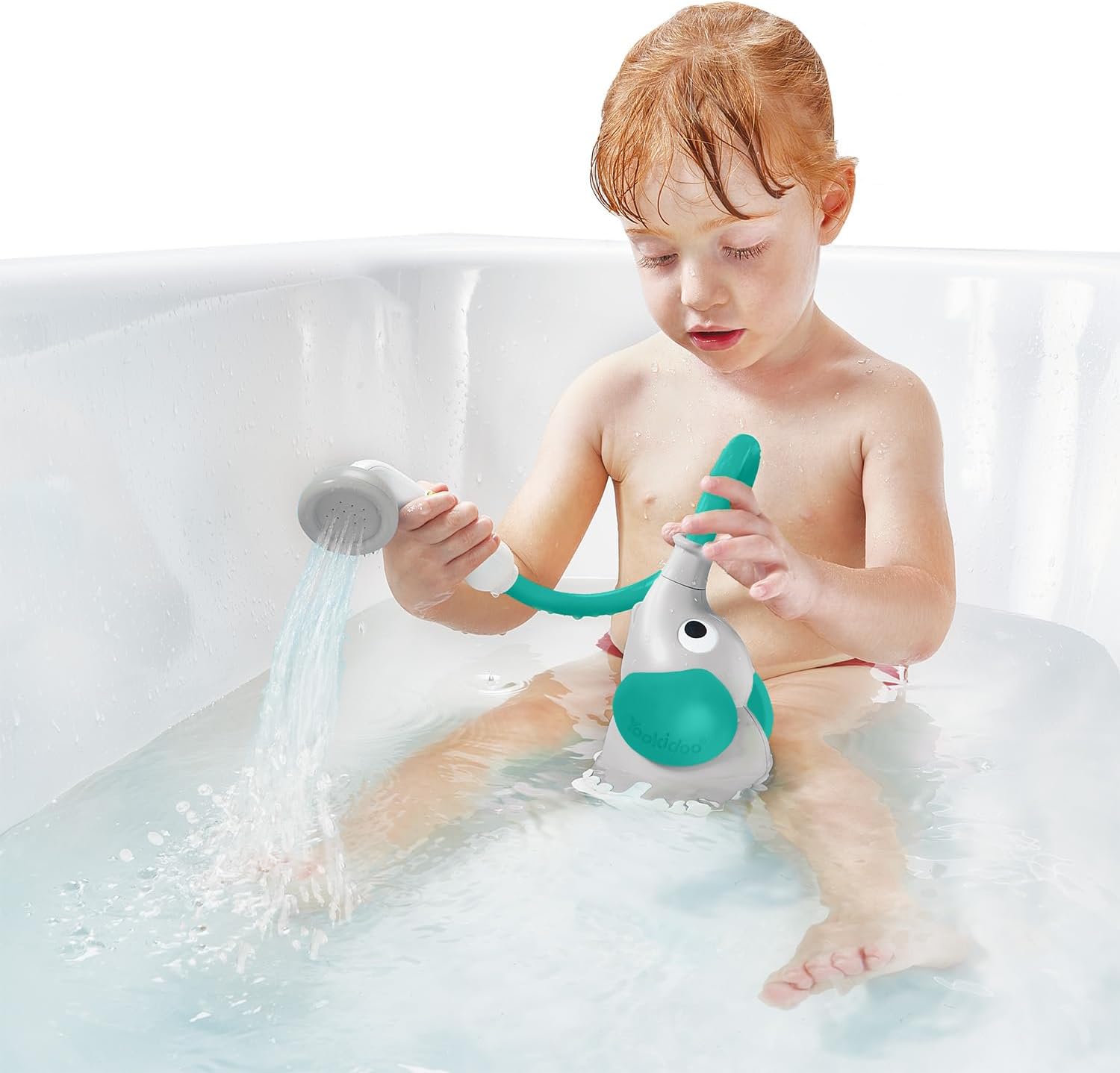 Pomme de Douche Éléphant Yookidoo pour Bébé - Jouet de Bain à Pompe d'Eau Interactif pour Nouveau-Né et Tout-Petit