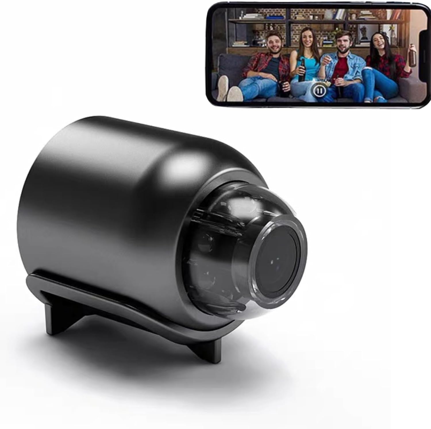 Mini Caméra 1080P avec Angle Large de 140° | Caméra de Sécurité à Détection de Mouvement WiFi pour Intérieur/Extérieur King of Toys