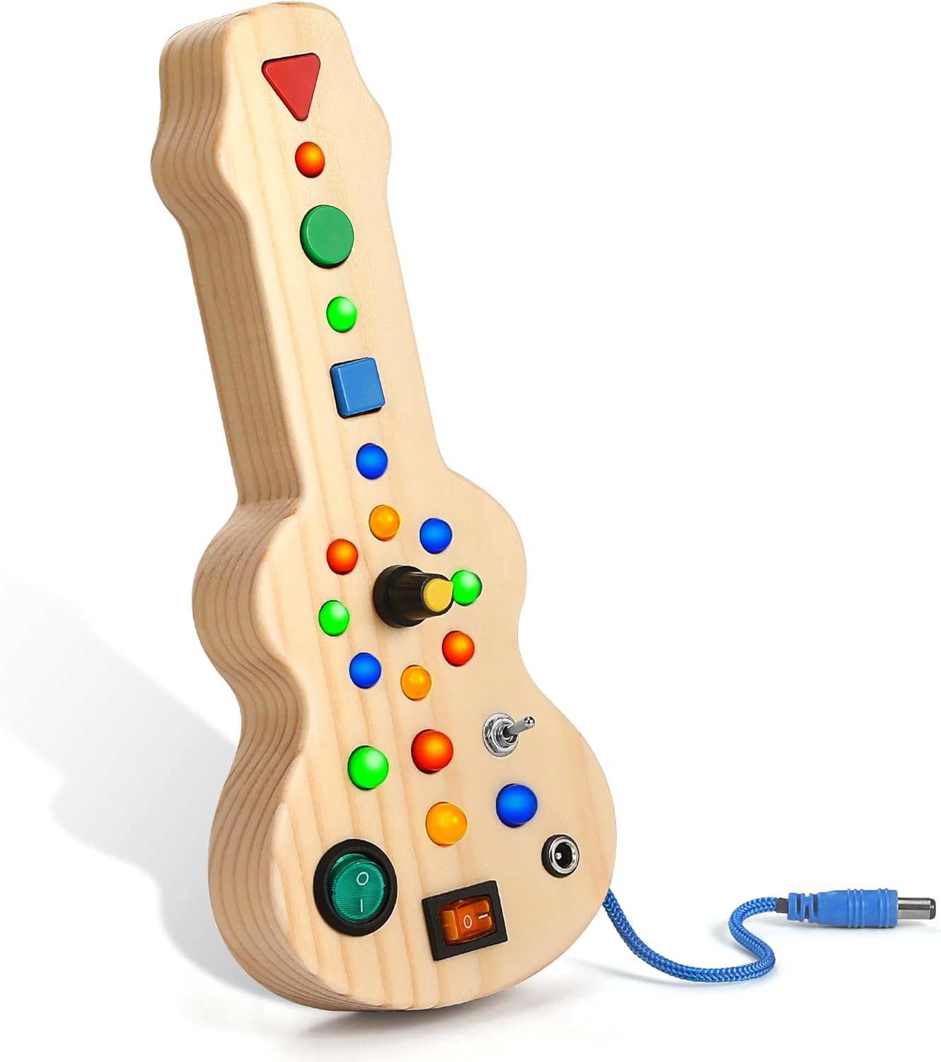 Tableau d'Activités Éléphant pour Tout-Petits | Jouet Sensoriel Montessori avec Interrupteur Lumineux en Bois King of Toys