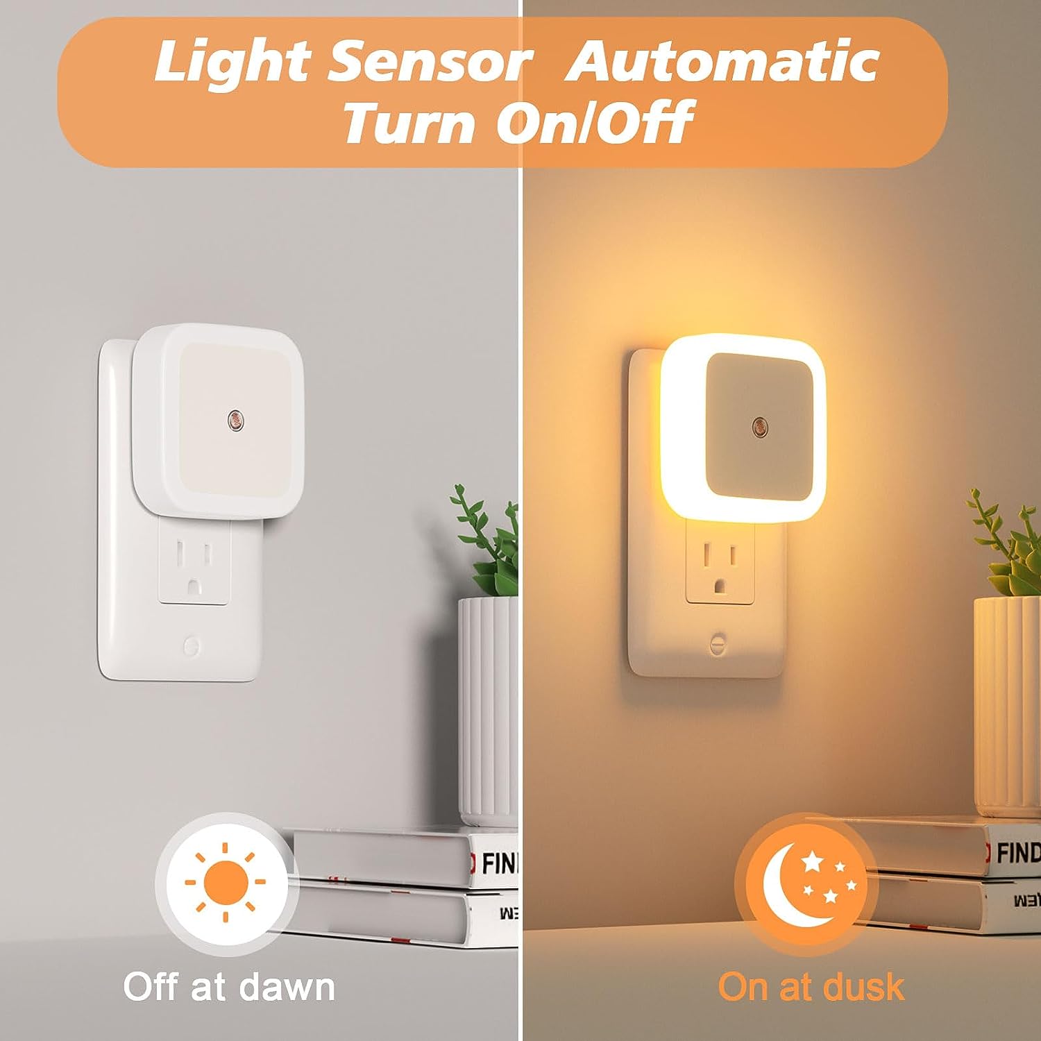 Lampe de Nuit pour Prise - 4 Pièces - Lampe LED de Crépuscule à Nuit Speelgoed Koning