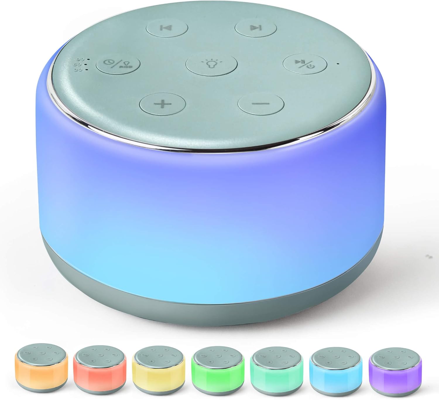 Machine à Bruit Blanc Rechargeable pour Bébé et Adulte - Veilleuse Musique 34 Sons Apaisants - Aide au Sommeil Portable pour Voyage et Maison