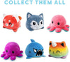 Peluche Octopus Réversible - Violet + Bleu - Mignons Animaux en Peluche Sensory Fidget Qui Montre Votre Humeur, Bleu en Colère + Violet Heureux, 10 cm De Speelgoed Koning