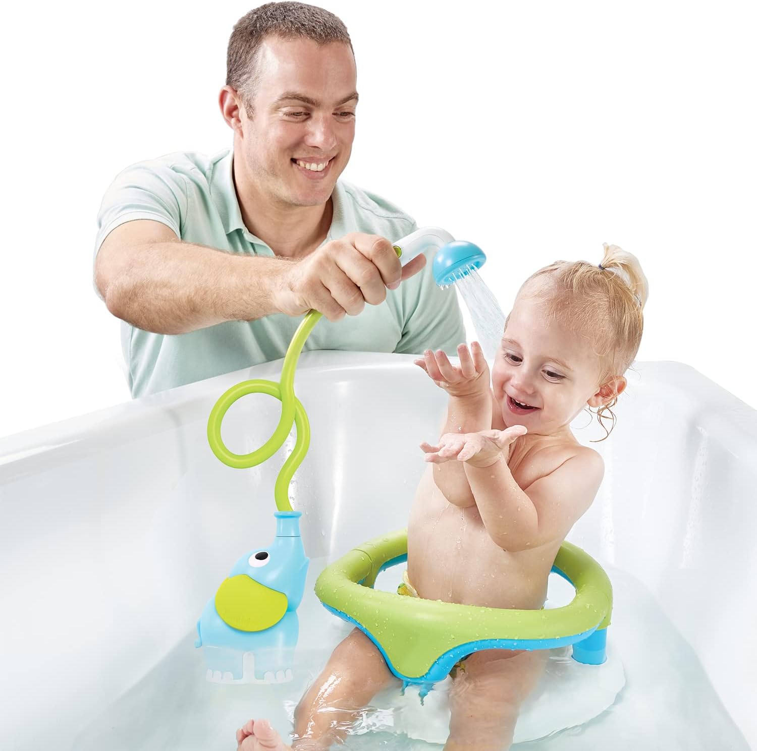 Pomme de Douche Éléphant Yookidoo pour Bébé - Jouet de Bain à Pompe d'Eau Interactif pour Nouveau-Né et Tout-Petit