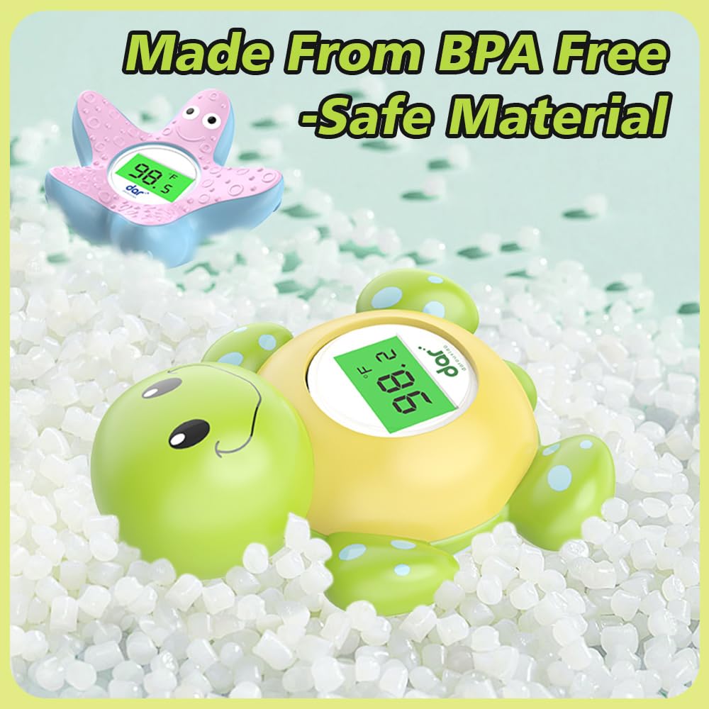 Thermomètre de Bain Numérique Tortue pour Bébé - Jouet Flottant de Température d'Eau avec Alerte Couleur et Écran Rétroéclairé