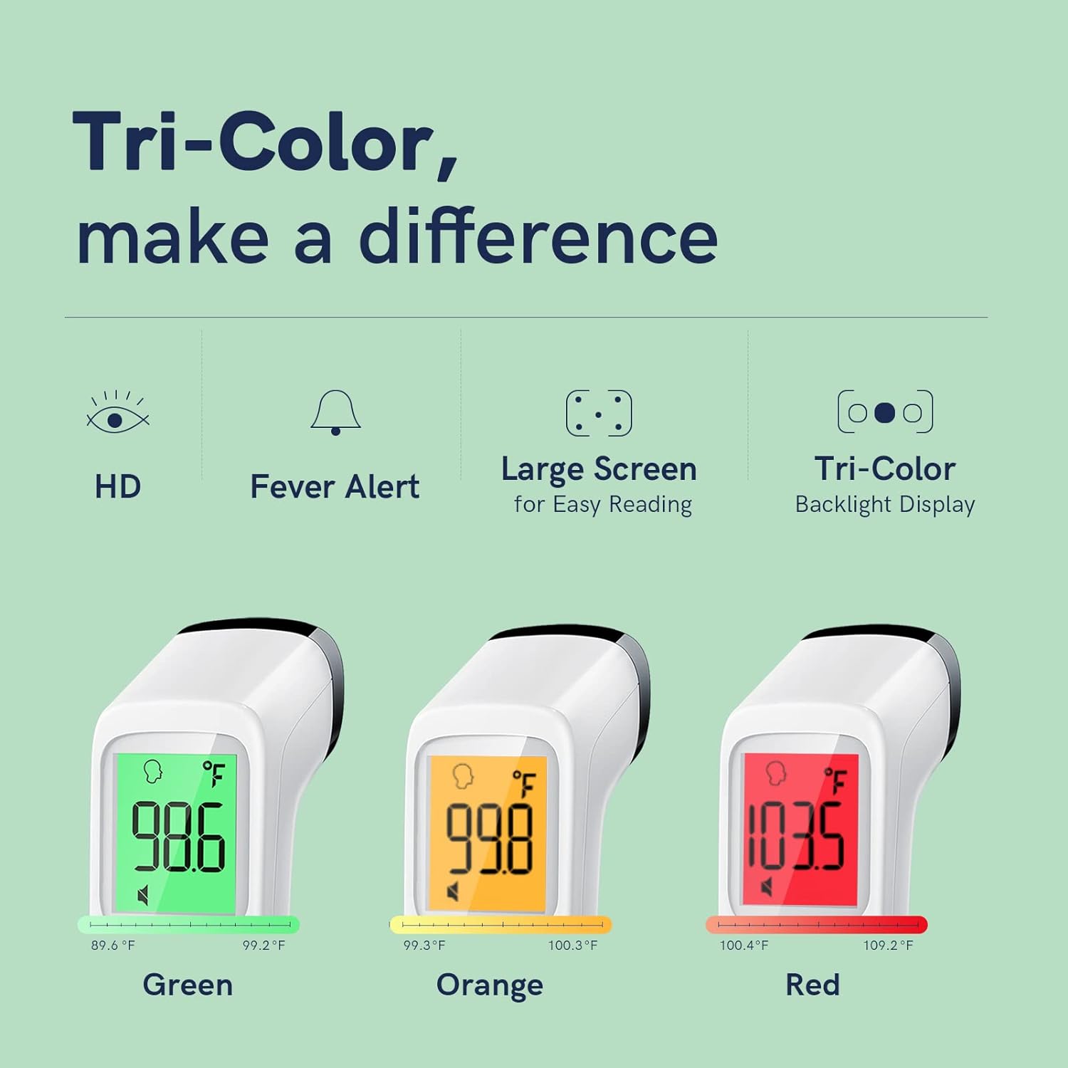 Thermomètre Numérique Sans Contact avec Alarme de Fièvre et Mode Silencieux | Pour Adultes, Enfants et Bébés King of Toys