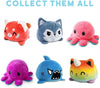 Peluche Octopus Réversible - Violet + Bleu - Mignons Animaux en Peluche Sensory Fidget Qui Montre Votre Humeur, Bleu en Colère + Violet Heureux, 10 cm De Speelgoed Koning