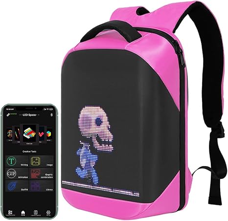 Sac à Dos Multifonctionnel pour Ordinateur Portable avec LED | Pour Adolescents et Adultes | Changez les Graphismes avec l'Application King of Toys
