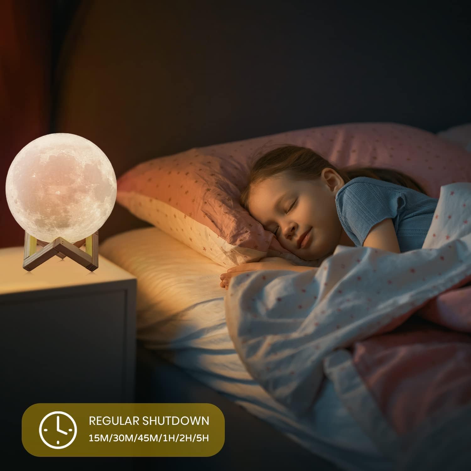 Lampe de Lune de Chevet | Veilleuse Lune à 128 Couleurs Cadeaux pour Filles, Garçons, Enfants King of Toys