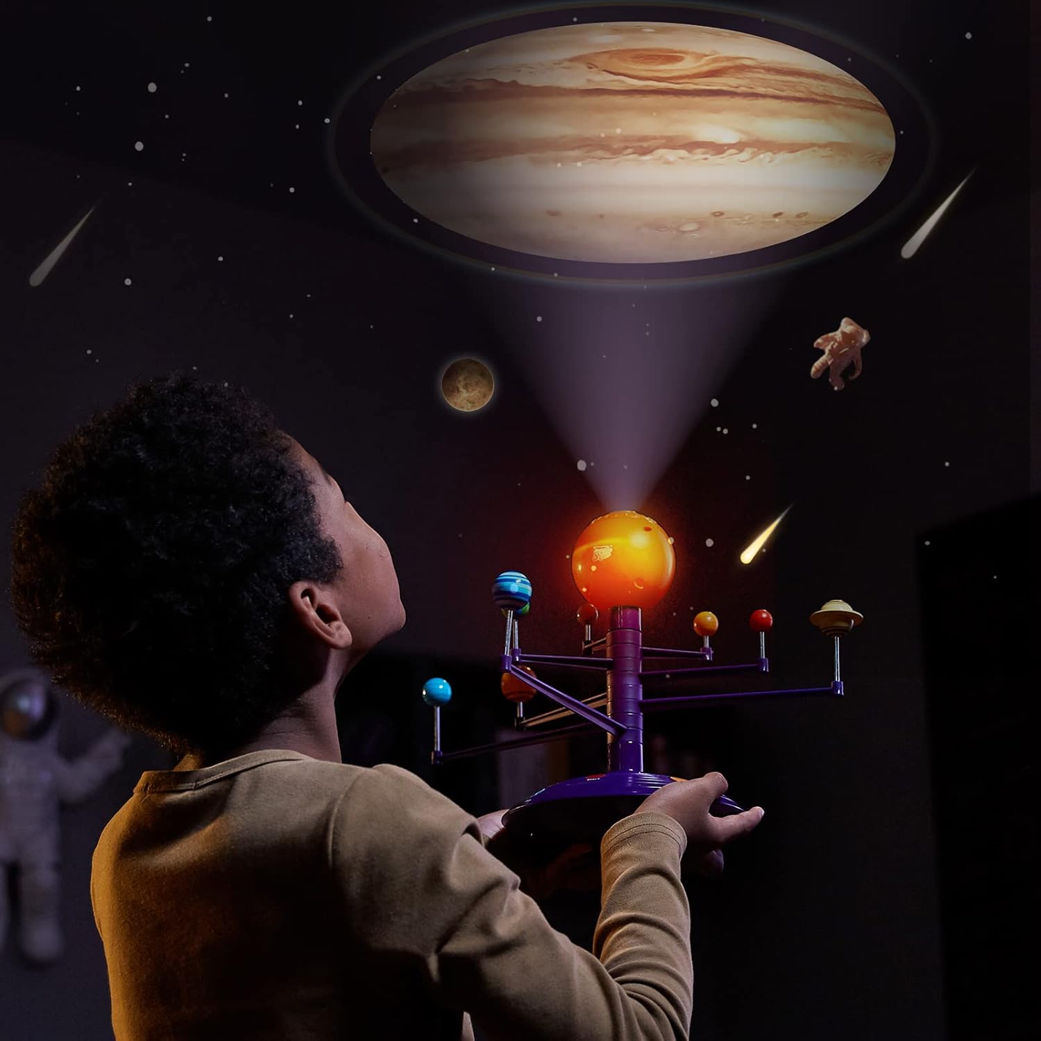 Modèle Système Solaire Enfant | Projecteur Astronomie Interactif | Jouet Éducatif pour Découverte de l’Espace 3-5 Ans King of Toys
