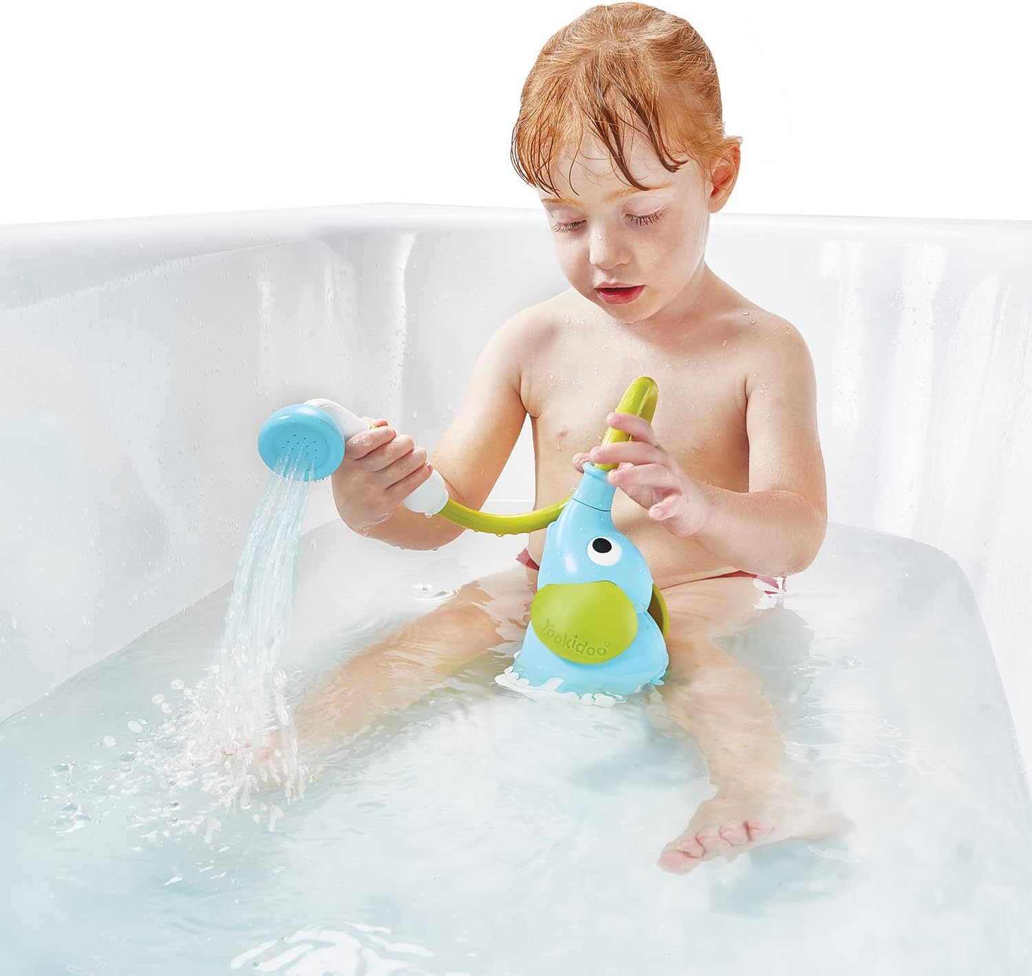 Pomme de Douche Éléphant Yookidoo pour Bébé - Jouet de Bain à Pompe d'Eau Interactif pour Nouveau-Né et Tout-Petit
