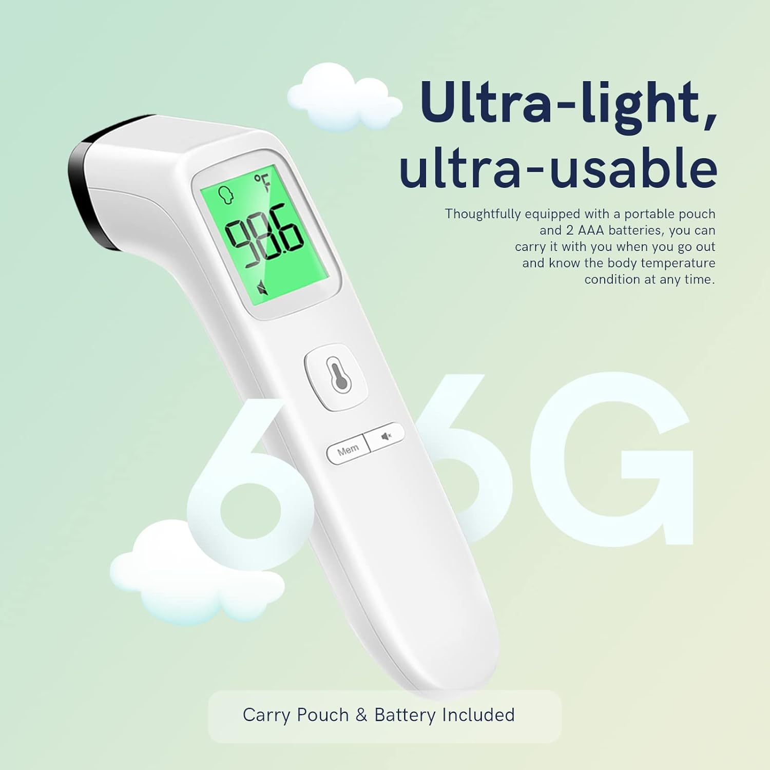 Thermomètre Numérique Sans Contact avec Alarme de Fièvre et Mode Silencieux | Pour Adultes, Enfants et Bébés King of Toys