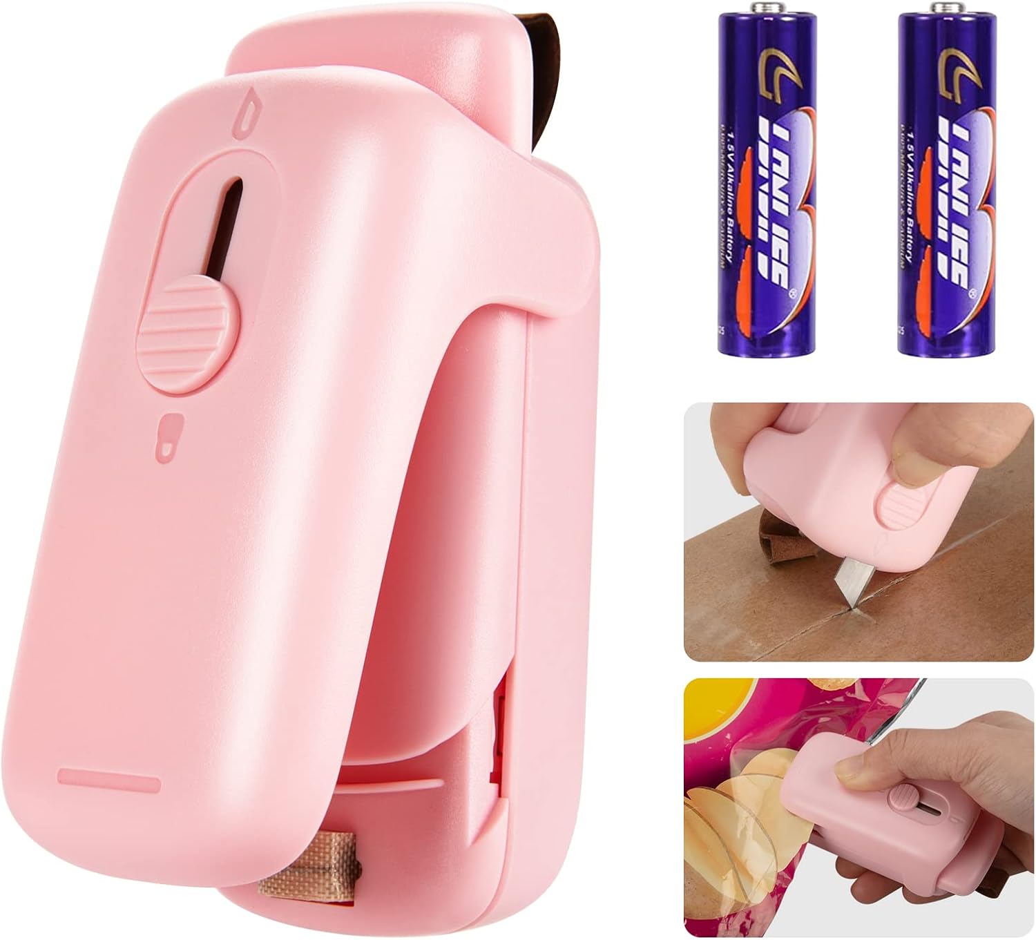 Scelleuse de Sachets l Scelleuse Thermique avec Coupeur & Aimant l Mini Machine à Sceller Portable (2 Piles AA Incluses) King of Toys