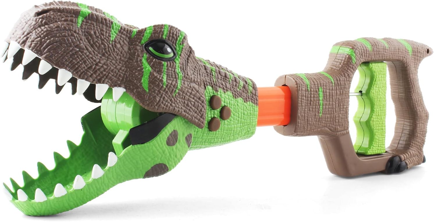 Jouet Dinosaure Chomper | 3 Sons de Rugissement et Lumières | Main Robot Dinosaure T-Rex Reacher avec Griffe & Pince Dino Snapper King of Toys