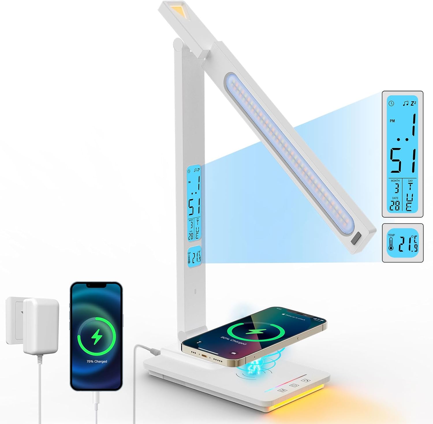 Lampe de Bureau avec Chargeur Sans Fil et Lumière Nocturne Speelgoed Koning