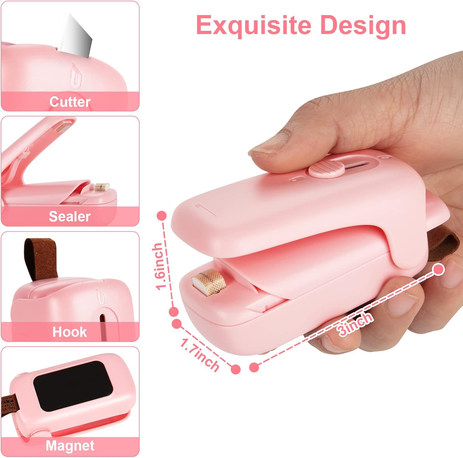 Scelleuse de Sachets l Scelleuse Thermique avec Coupeur & Aimant l Mini Machine à Sceller Portable (2 Piles AA Incluses) King of Toys