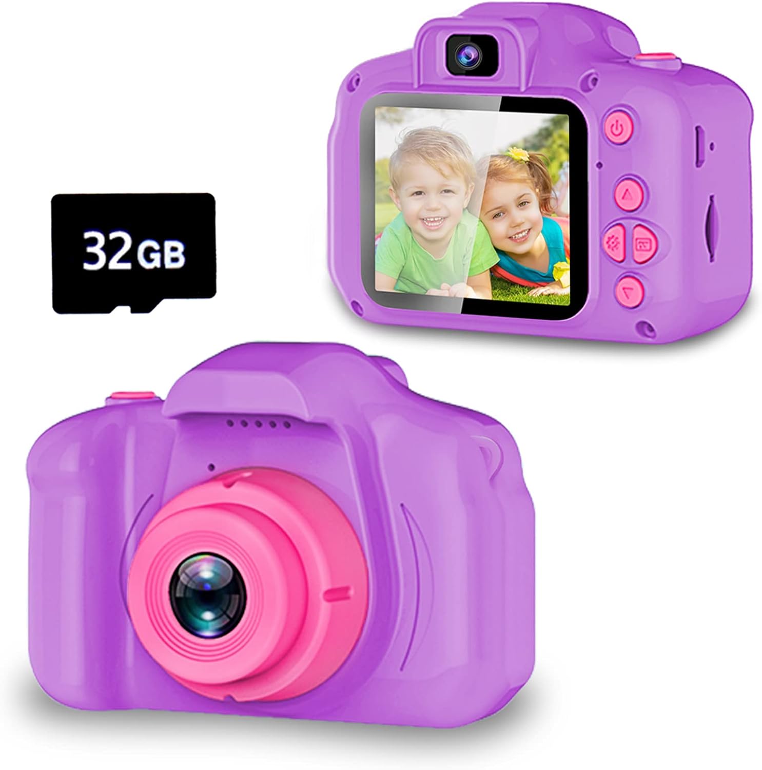 Appareil Photo Selfie HD pour Enfants | Caméra Portable avec Carte SD 32GB pour Enfants de 3-9 Ans