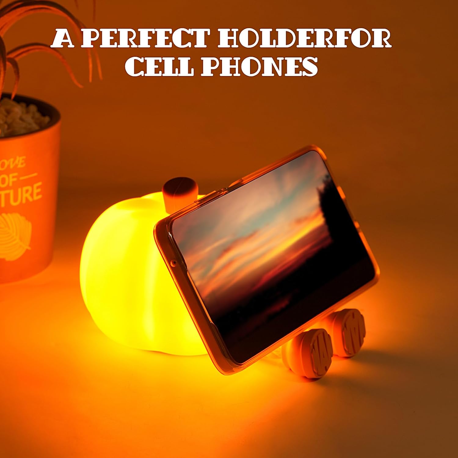 Lampe de Nuit Citrouille | Lampe LED Rechargeable Tactile de Chevet en Silicone Dimmer pour Enfants King of Toys