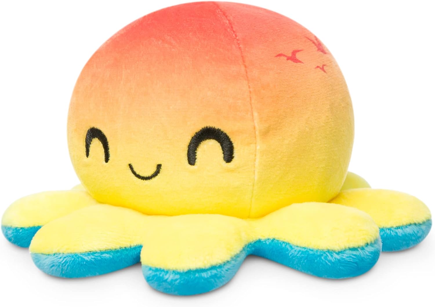 Peluche Octopus Réversible - Violet + Bleu - Mignons Animaux en Peluche Sensory Fidget Qui Montre Votre Humeur, Bleu en Colère + Violet Heureux, 10 cm De Speelgoed Koning