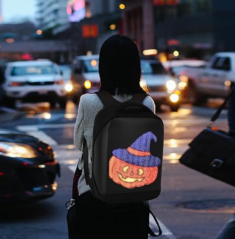 Sac à Dos Multifonctionnel pour Ordinateur Portable avec LED | Pour Adolescents et Adultes | Changez les Graphismes avec l'Application King of Toys