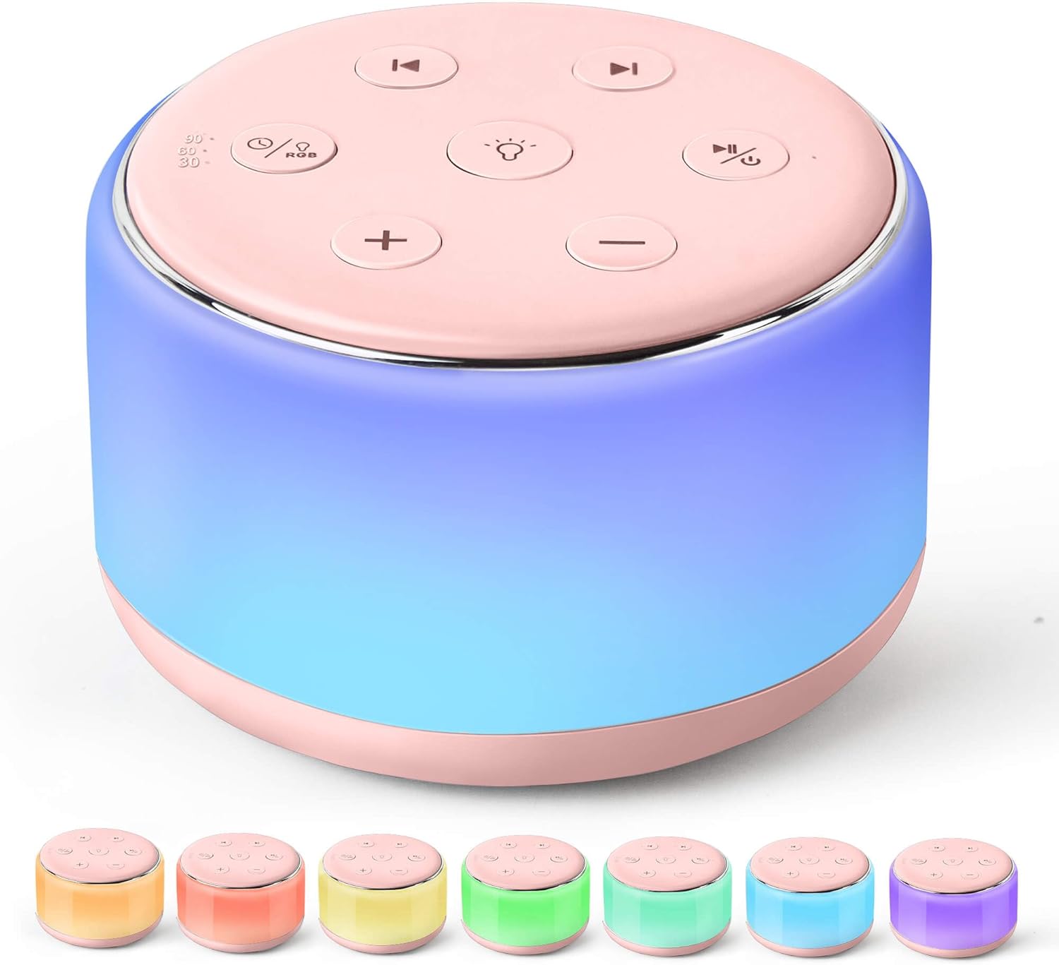 Machine à Bruit Blanc Rechargeable pour Bébé et Adulte - Veilleuse Musique 34 Sons Apaisants - Aide au Sommeil Portable pour Voyage et Maison