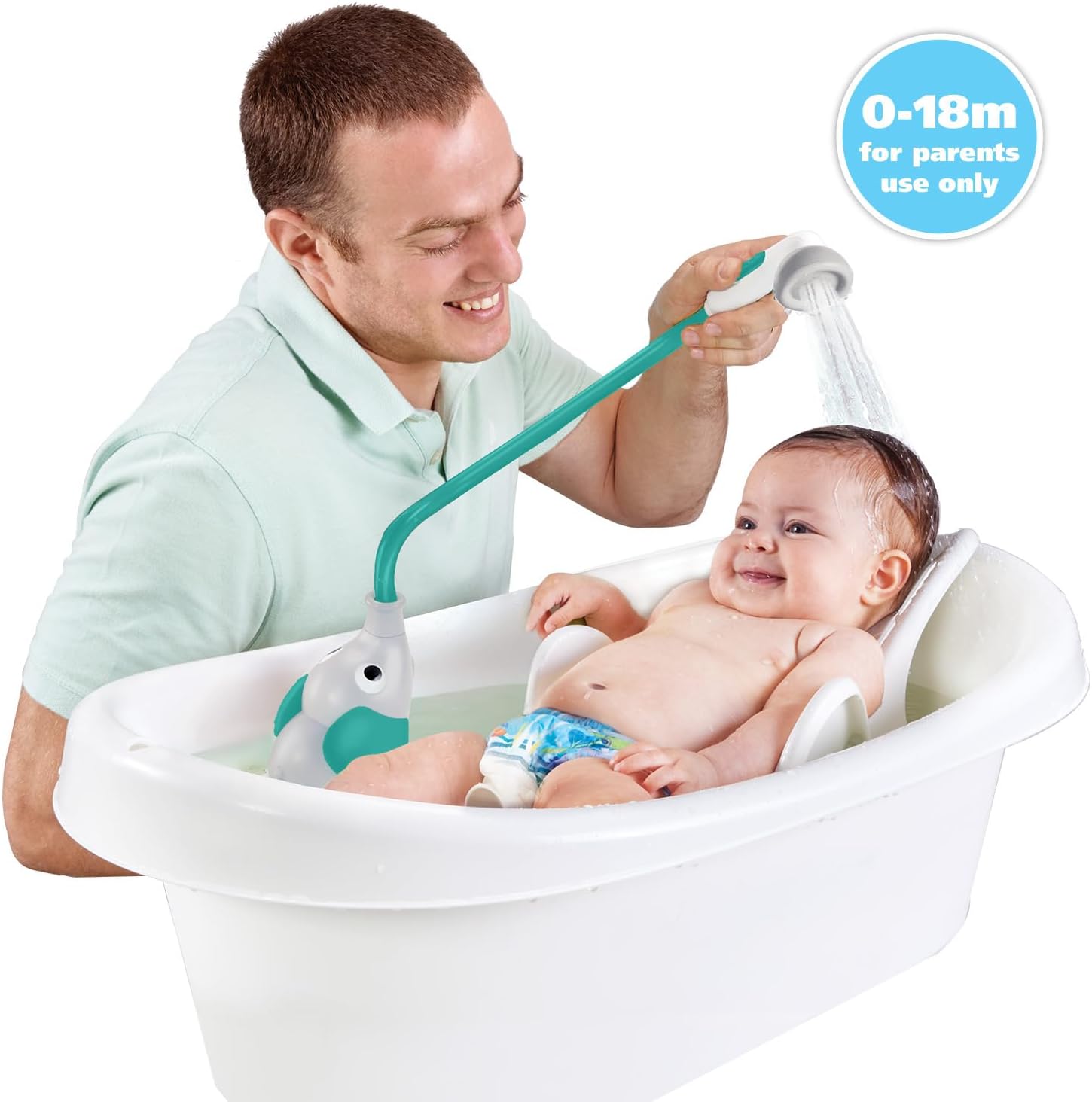 Pomme de Douche Éléphant Yookidoo pour Bébé - Jouet de Bain à Pompe d'Eau Interactif pour Nouveau-Né et Tout-Petit