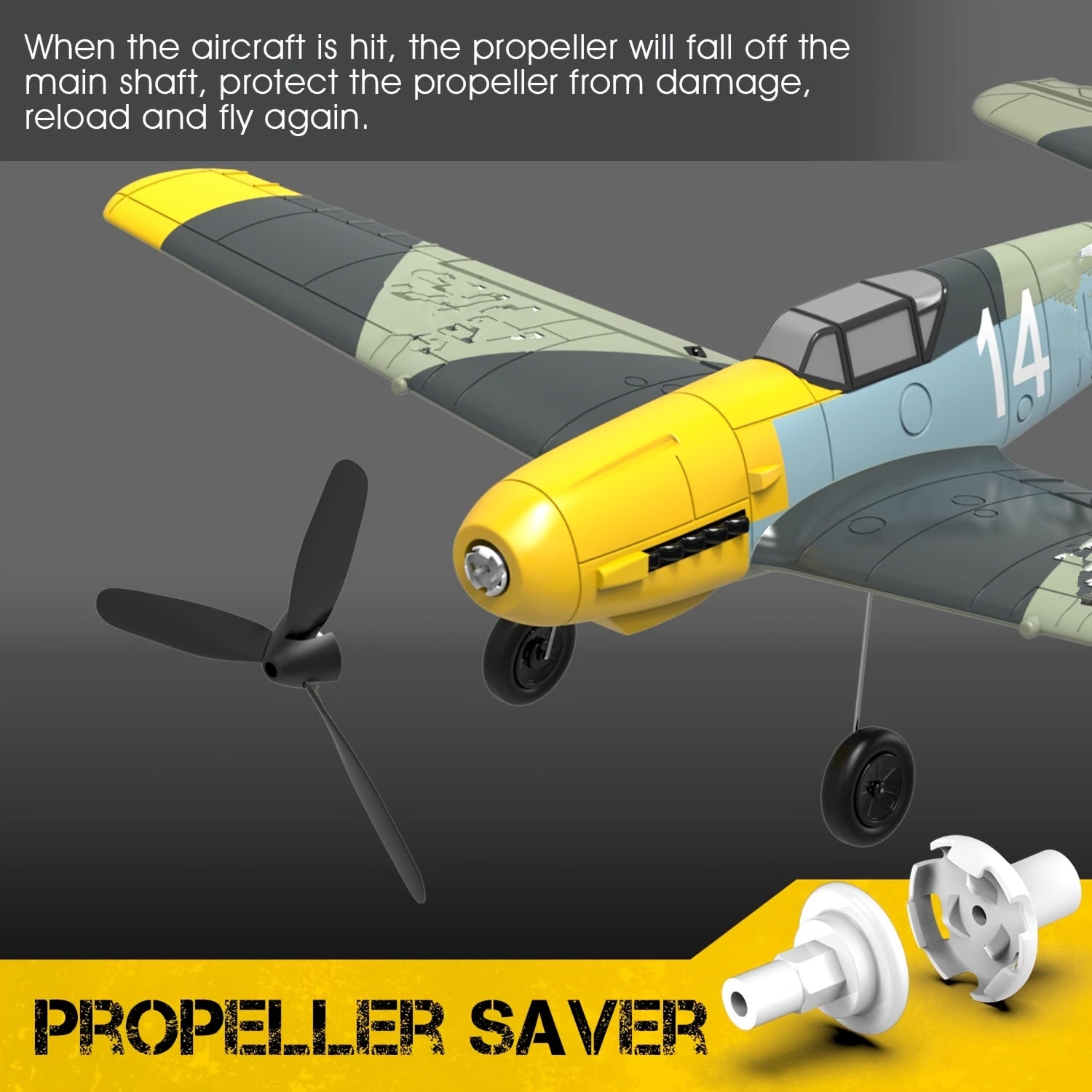 Avion RC Volantex BF109 – Avion Télécommandé 4 Canaux avec Système Xpilot | Jouet Volant Prêt à l’Emploi