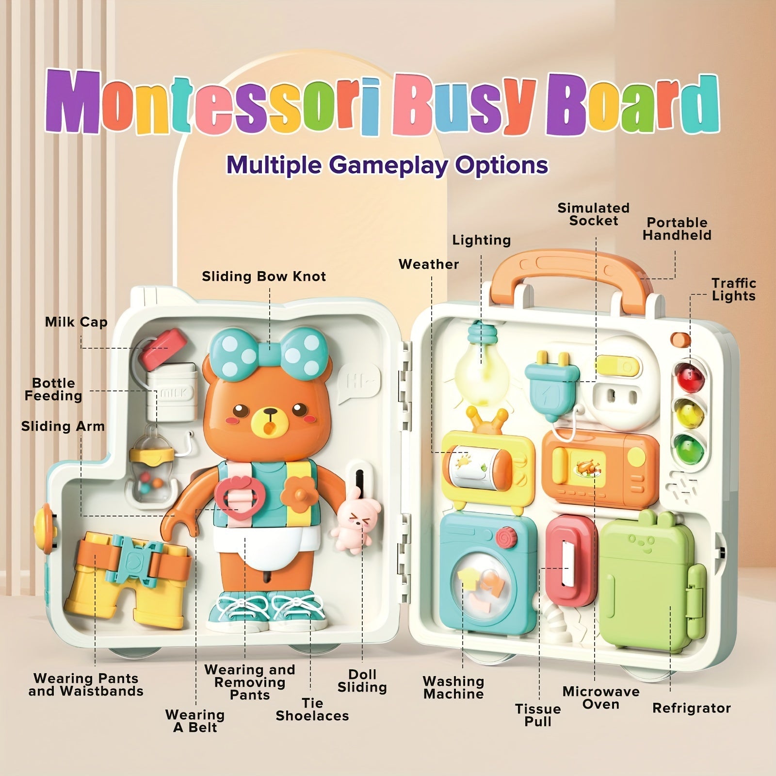 Tableau d’Activités Interactif pour Enfants - Jouet Éducatif pour 1-3 Ans, Cadeau de Noël & Anniversaire, Fonctionne avec Piles (AA), Vert King of Toys
