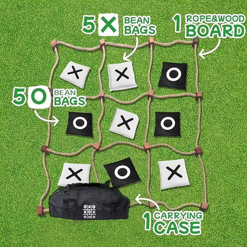 Jeu Géant de Morpion & Lancer de Sacs – Jeux de Jardin XXL pour Camping, Anniversaires ou Fêtes en Plein Air
