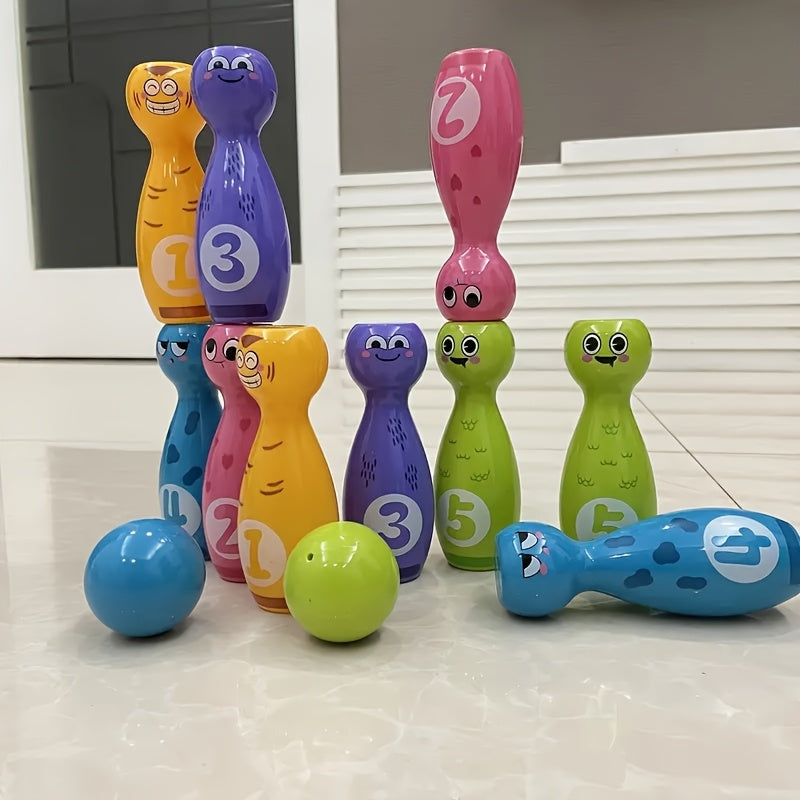 Ensemble de Bowling pour Enfants avec Expressions Cartoonesques Amusantes | Durable, Résistant à la Décoloration et à la Peinture, Cadeau Parfait pour Enfants et Tout-Petits King of Toys