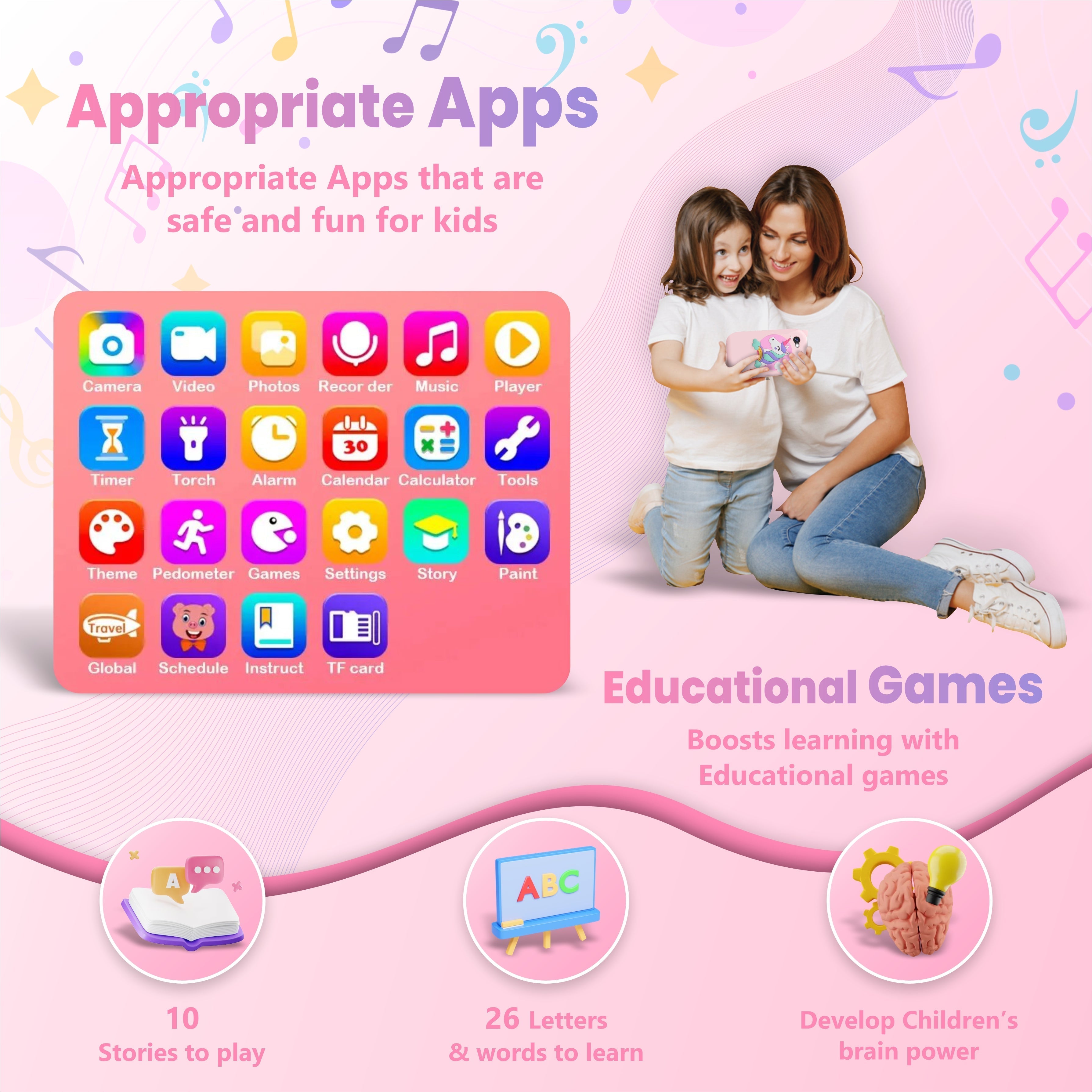 Téléphone Licorne Jouet | Téléphone pour Enfants avec Lecteur de Musique, Double Caméra, Jeux de Puzzle, Écran Tactile, Cadeau pour Enfants de 3 à 8 Ans King of Toys