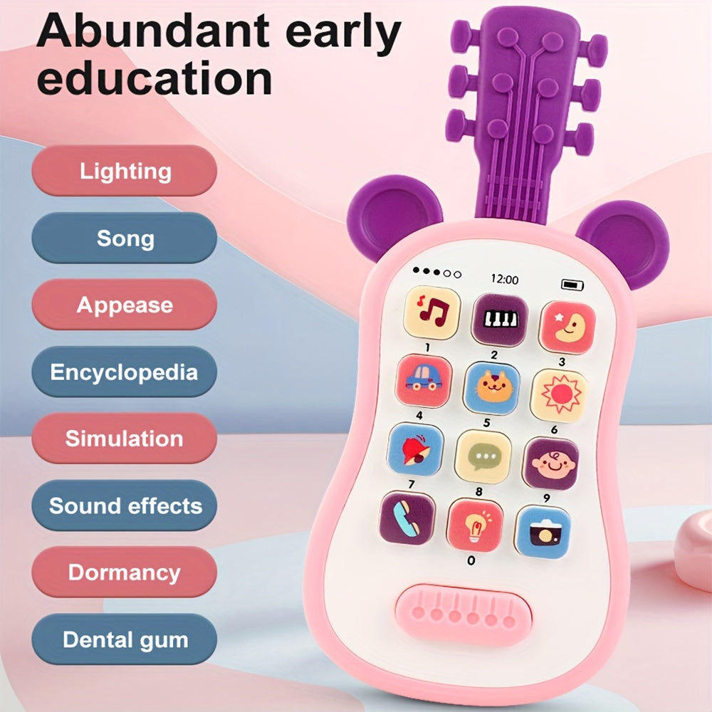 Jouet Musical en Forme de Guitare | Jouet Lumineux avec Sons et Encyclopédie, Convient dès la Naissance King of Toys