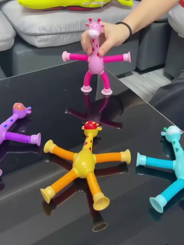 1pc/4pcs, Cartoon Suction Cup Giraffe, Educational Decompression Fun Toy, Variety Shape Development Intelligence, Christmas Thanksgiving, New Year Gift King of Toys