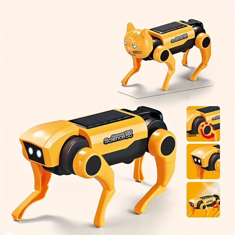 Kit Robot Animaux à Construire – Chien et Chat Interactifs Jaune | Jouet Mécanique Programmable pour Enfants & Adultes | Cadeau Fête des Pères