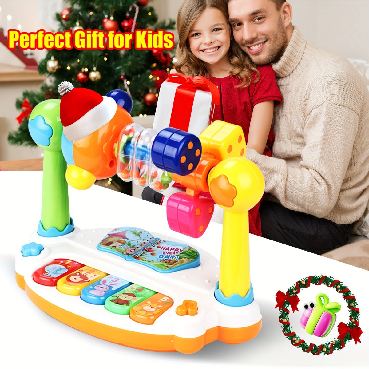 Jouet Clavier Musical Interactif pour Enfants | Piano Éducatif avec Jeux de Rythme et Chansons avec Lumières - Dès 0+ Ans King of Toys