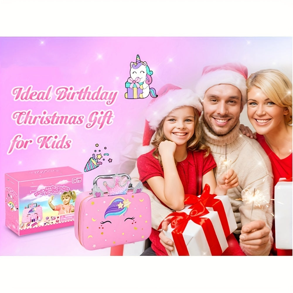 Kit de Maquillage pour Enfants - Maquillage Lavable avec Sac Licorne - Pour Filles de 3 à 12 Ans - Idéal pour Jeux d'Imitation & Cadeaux d'Anniversaire ou Noël King of Toys