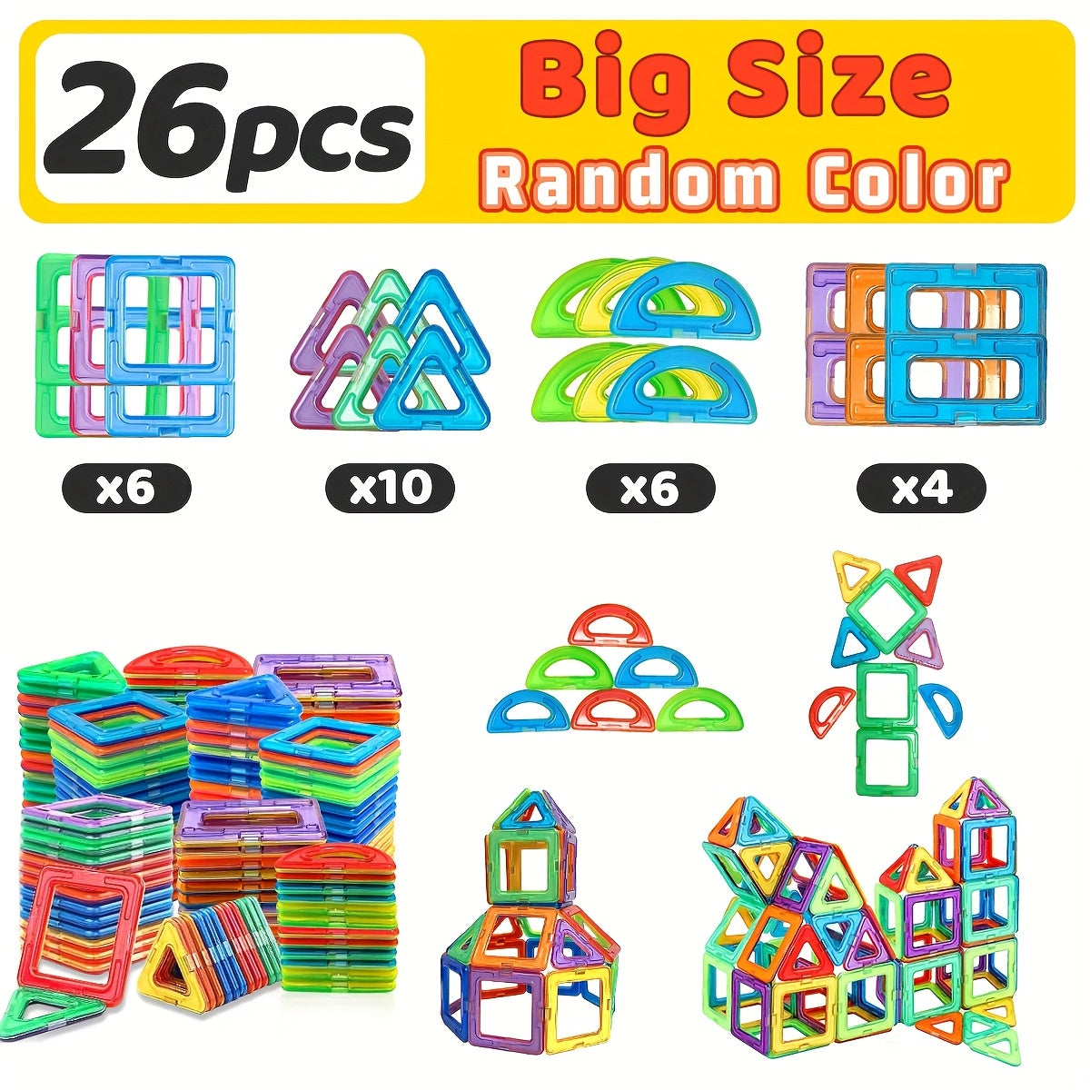 Blocs de Construction Magnétiques STEM pour Enfants 3 Ans et Plus - Kit Éducatif Grande Taille pour Tout-Petits Garçons et Filles - Jouet Magnétique Créatif