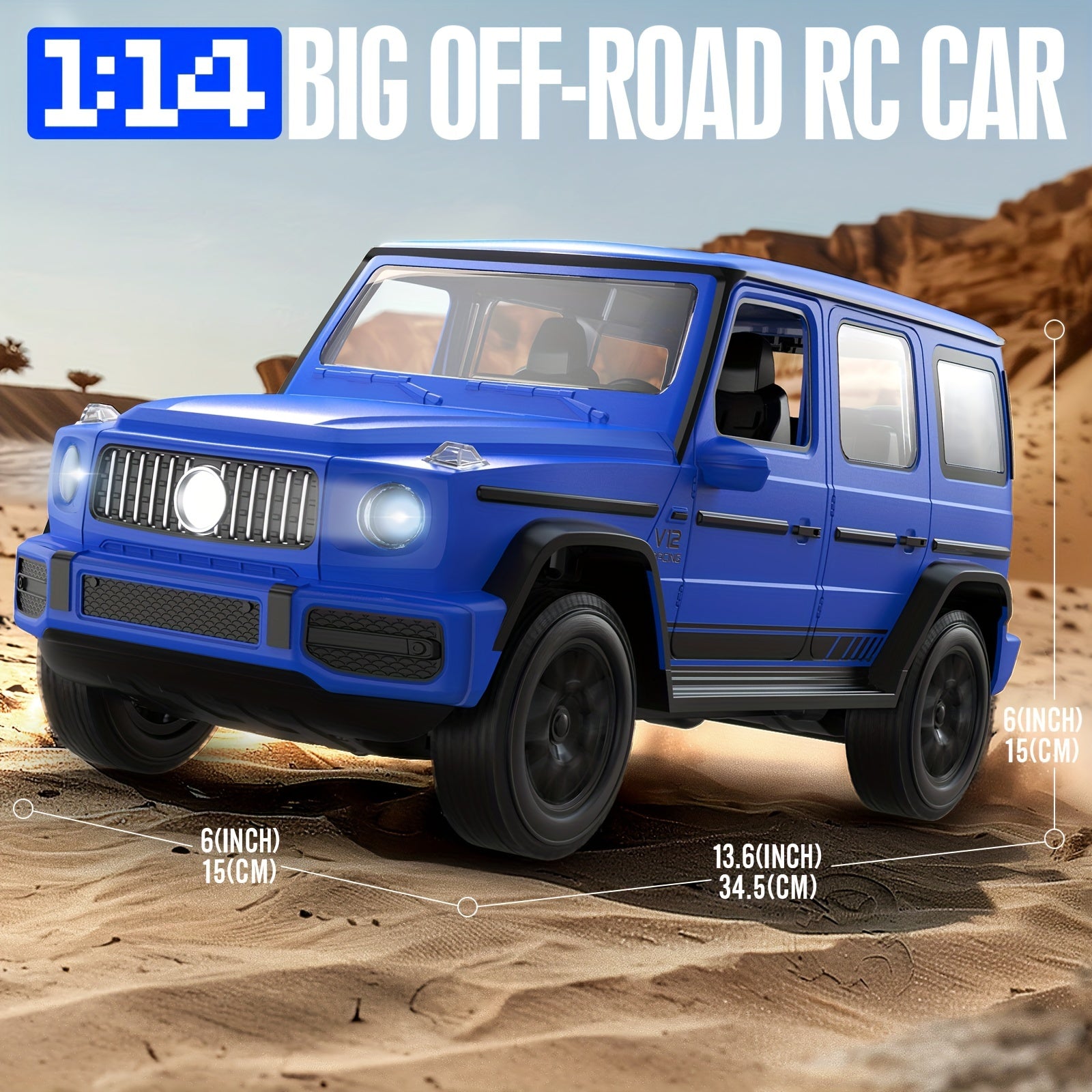 Voiture RC 1:14 - Véhicule Télécommandé 4WD avec LED et Portes Ouvrantes - Cadeau Enfants King of Toys
