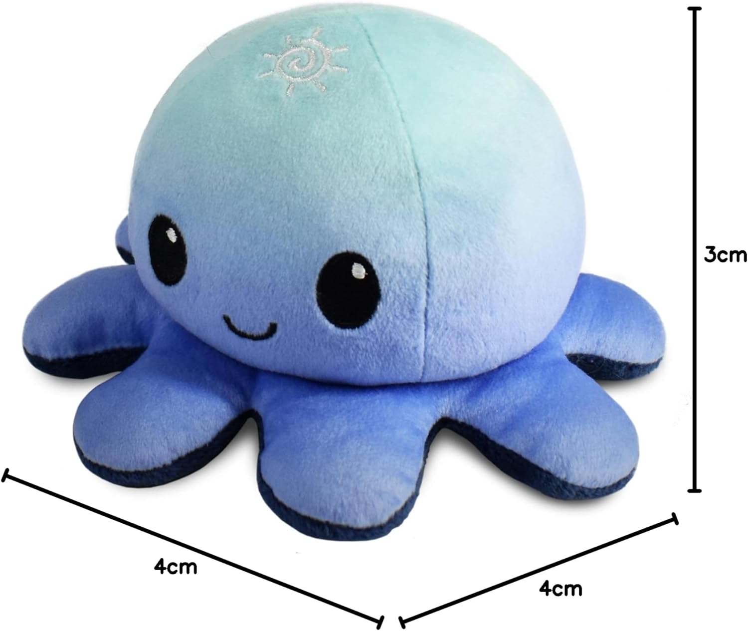 Peluche Octopus Réversible - Violet + Bleu - Mignons Animaux en Peluche Sensory Fidget Qui Montre Votre Humeur, Bleu en Colère + Violet Heureux, 10 cm De Speelgoed Koning