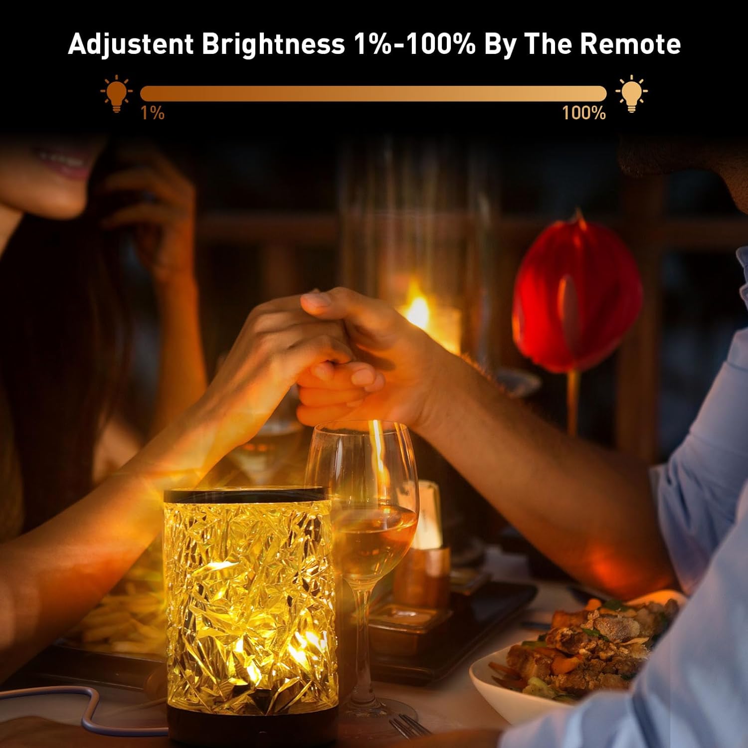 Lampe de Table Atmosphère en Cristal, Dimmable et Contrôle Tactile l RGB 16 Couleurs Speelgoed Koning