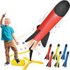 Lanceur de fusées pour enfants - Lance jusqu'à 100 mètres - 6 fusées en mousse colorées et support de lancement solide, rampe de lancement en forme de souche - Jouets d'extérieur amusants pour les enfants âgés de 3 ans et plus. De Speelgoed Koning